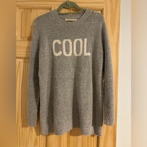RD Style Gray Crewneck Sweater with 'COOL' Text